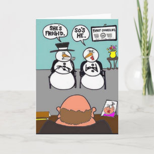Cartes Pour Fêtes Annuelles Bonhomme de neige glacial