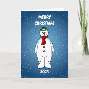 Cartes Pour Fêtes Annuelles Bonhomme de neige joyeux et heureux