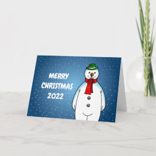 Cartes Pour Fêtes Annuelles Bonhomme de neige joyeux et heureux
