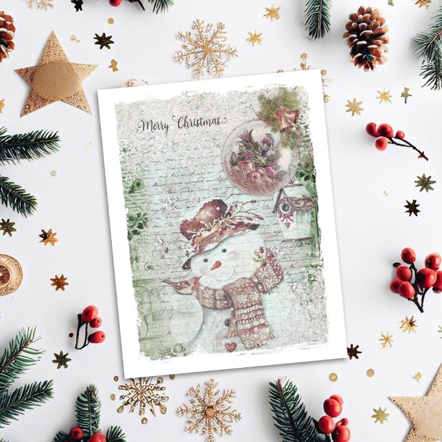 Cartes Pour Fêtes Annuelles Bonhomme de neige joyeux Noël (Créateur téléchargé)