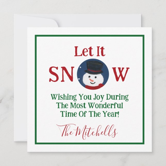 Cartes Pour Fêtes Annuelles Bonhomme de neige Merveilleux Moment Année PERSONN (Devant)