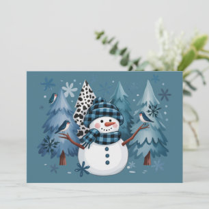 Cartes Pour Fêtes Annuelles Bonhomme de neige Noël drôle Xmas vacances Arbres