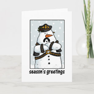 Cartes Pour Fêtes Annuelles bonhomme de neige papa en cuir