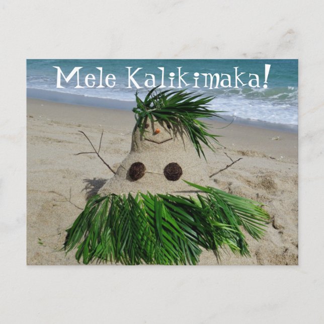 Cartes Pour Fêtes Annuelles Bonhomme de neige Sandman de Mele Kalikimaka de (Devant)