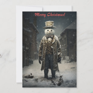Cartes Pour Fêtes Annuelles Bonhomme de neige sombre de Noël