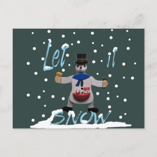 Cartes Pour Fêtes Annuelles bonhomme de neige souriant