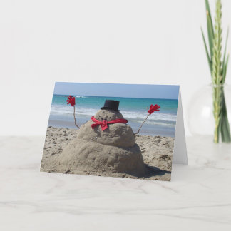 Cartes Pour Fêtes Annuelles Bonhomme de neige tropical