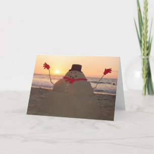 Cartes Pour Fêtes Annuelles Bonhomme de neige tropical