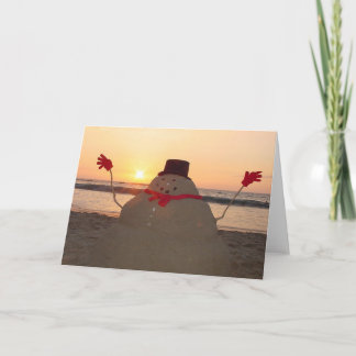 Cartes Pour Fêtes Annuelles Bonhomme de neige tropical
