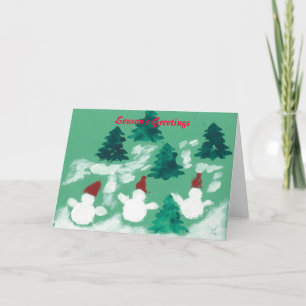 Cartes Pour Fêtes Annuelles Bonhommes de neige de danse