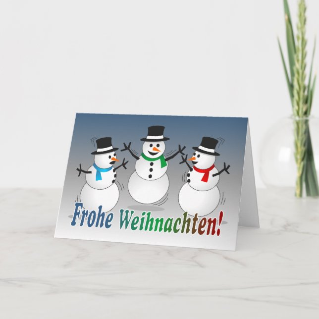 Cartes Pour Fêtes Annuelles Bonhommes de neige de danse de Joyeux Noël - (Devant)