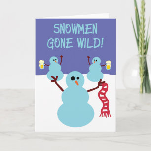 Cartes Pour Fêtes Annuelles Bonhommes de neige fous !