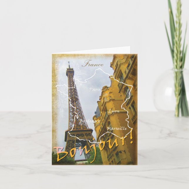 Cartes Pour Fêtes Annuelles Bonjour ! (Devant)