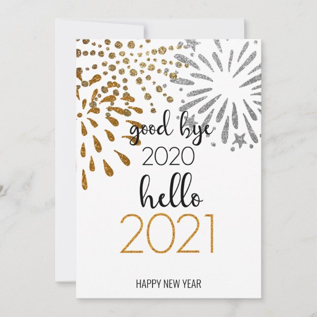 Cartes Pour Fêtes Annuelles Bonjour 2021 | Entreprise Festive du Nouvel An (Devant)
