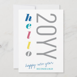 Cartes Pour Fêtes Annuelles Bonjour 2024 Colorful Headline Typography Nouvel A