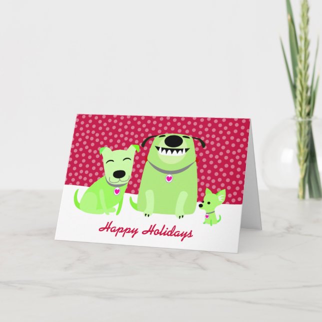 Cartes Pour Fêtes Annuelles Bonjour à Dog Walker (Devant)