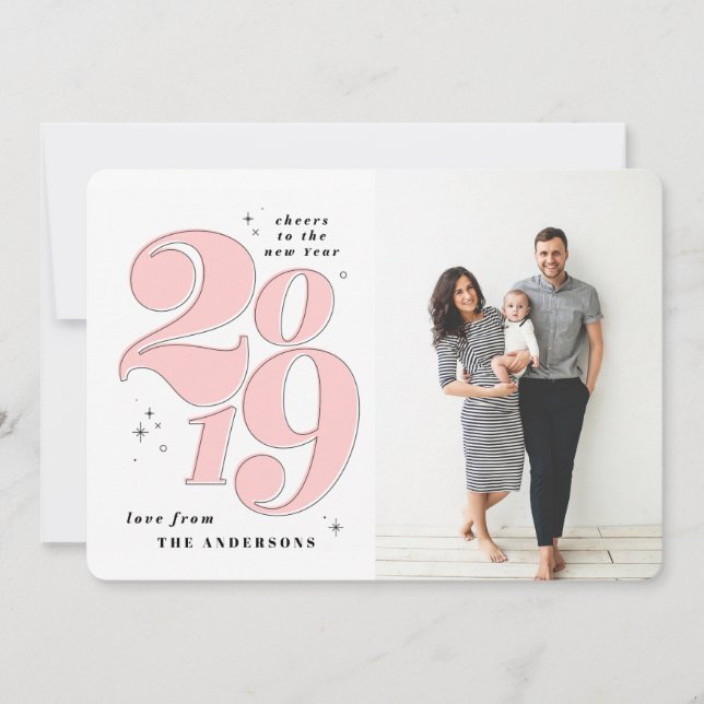 Cartes Pour Fêtes Annuelles Bonjour à la nouvelle année audacieuse vacances ph (Devant)