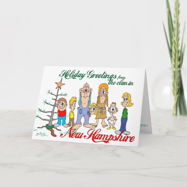 Cartes Pour Fêtes Annuelles Bonjour du New Hampshire (Devant)