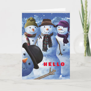 CARTES POUR FÊTES ANNUELLES BONJOUR/MERCI NOËL À "VOUS" DIT LES NEIGE