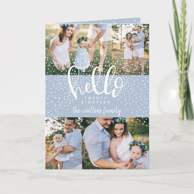 CARTES POUR FÊTES ANNUELLES BONJOUR NEIGE (Devant)