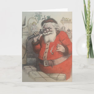Cartes Pour Fêtes Annuelles Bonjour, Père Noël ?  Journal Vintage Harpers 1800
