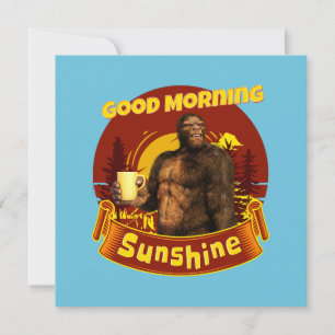 Cartes Pour Fêtes Annuelles Bonjour Soleil Bigfoot Café Humour Art