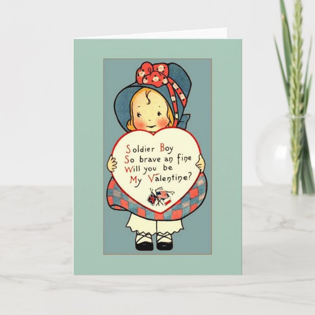 Cartes Pour Fêtes Annuelles Bonjour Valentine de la Première Guerre mondiale V (Devant)