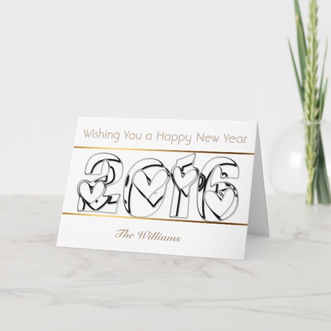 Cartes Pour Fêtes Annuelles Bonne année 2016 Accueil personnalisé 3 (Devant)