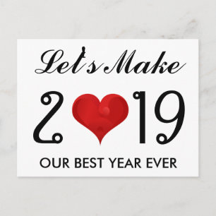 Cartes Pour Fêtes Annuelles Bonne année 2019 Citation Motivationnelle Coeur