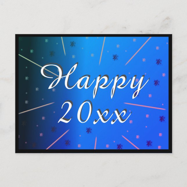 Cartes Pour Fêtes Annuelles Bonne année 2020 Blue Stars (Devant)