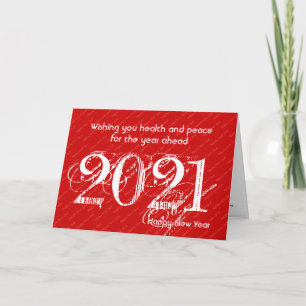 Cartes Pour Fêtes Annuelles BONNE ANNÉE 2021   Personnalisable à tout année RO