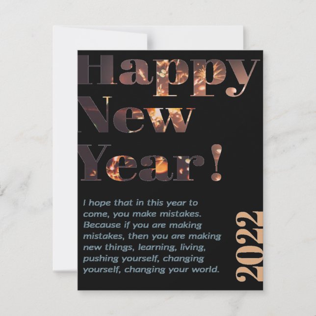 Cartes Pour Fêtes Annuelles Bonne année 2022 (Devant)