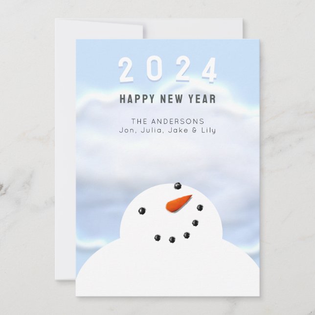 Cartes Pour Fêtes Annuelles Bonne année 2024 (Devant)
