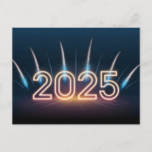 Cartes Pour Fêtes Annuelles Bonne année 2025 avec feux d'artifice