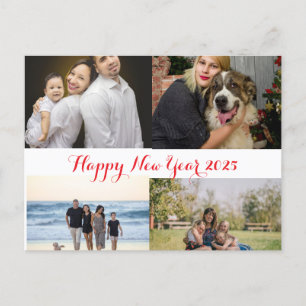 Cartes Pour Fêtes Annuelles Bonne année 2025 Famille 4 Collage de photos