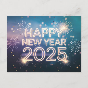 Cartes Pour Fêtes Annuelles Bonne année 2025 feux d'artifice
