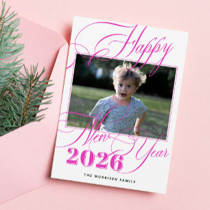 Cartes Pour Fêtes Annuelles Bonne année 2026 photo moderne élégante
