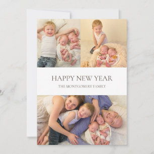 Cartes Pour Fêtes Annuelles Bonne année 3 Photo Moderne Élégant Simple