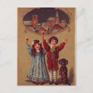 Cartes Pour Fêtes Annuelles Bonne année aux enfants victoriens