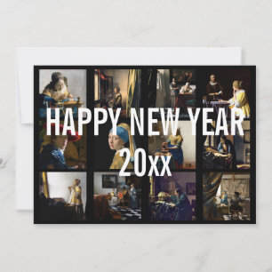 Cartes Pour Fêtes Annuelles Bonne année avec Johannes Vermeer Patchwork