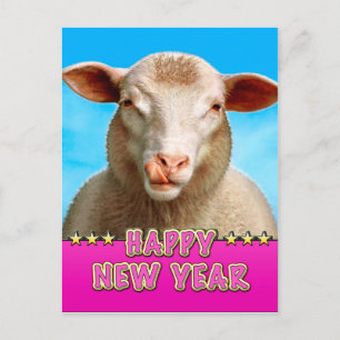 Cartes Pour Fêtes Annuelles BONNE ANNÉE avec la brebis Lucie