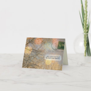 Cartes Pour Fêtes Annuelles Bonne année Bois enneigés salutation