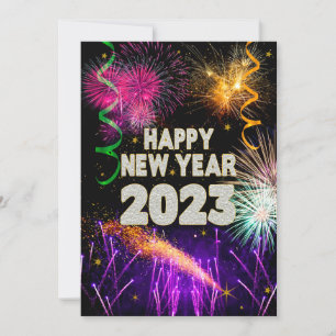 Cartes Pour Fêtes Annuelles BONNE ANNÉE Célébration 2023 Feux d'artifice