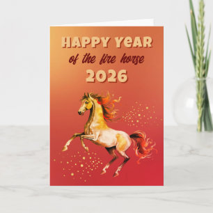 Cartes Pour Fêtes Annuelles Bonne année chinoise du Cheval de Feu 2026