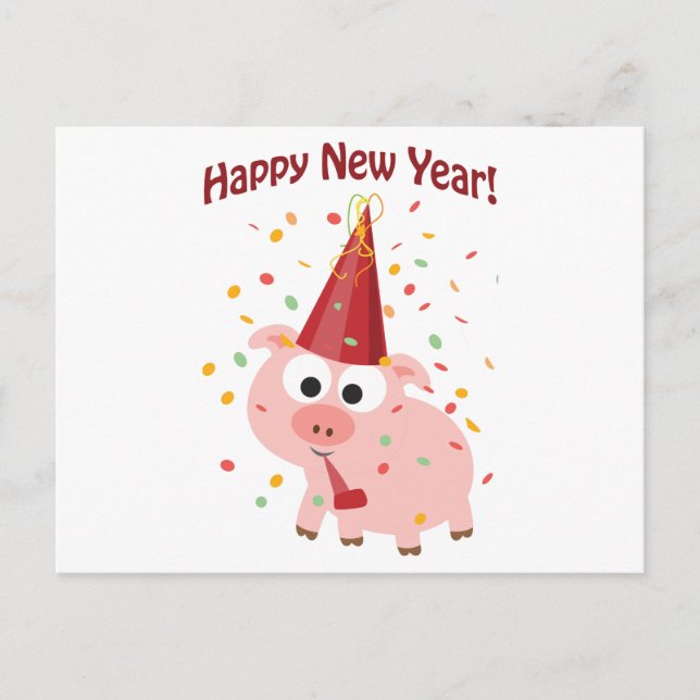 Cartes Pour Fêtes Annuelles Bonne année ! Cochon (Devant)