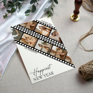 Cartes Pour Fêtes Annuelles Bonne Année Collage Photo de Pellicule de Caméra