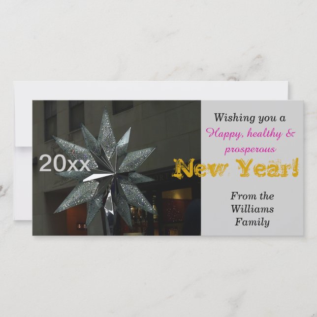 Cartes Pour Fêtes Annuelles Bonne année Crystal Star Card (Devant)