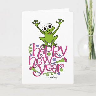 Cartes Pour Fêtes Annuelles Bonne année de vif la grenouille