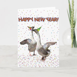 Cartes Pour Fêtes Annuelles Bonne année des oies en fête