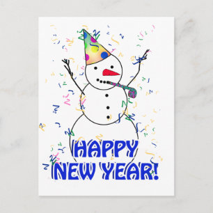 Cartes Pour Fêtes Annuelles Bonne année du bonhomme de neige qui célèbre